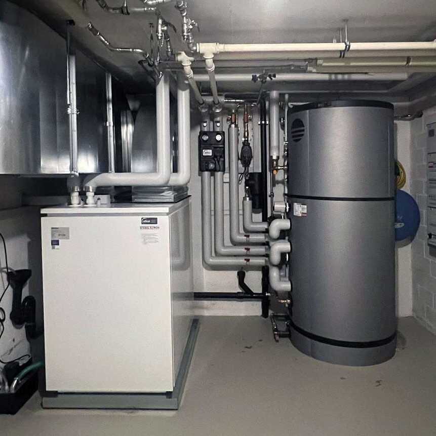 allsol ersetzt alte Wärmepumpe durch hoch effiziente und moderne Wärmepumpe von Stiebel Eltron in Einfamilienhaus in Flüh SO